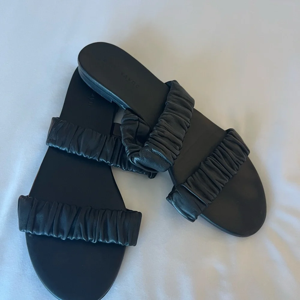 Jenni Kayne Dune leather ruched 2 strap sandals EU39 US9